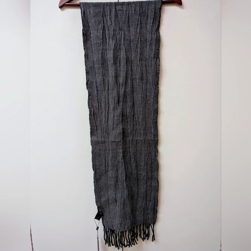 John Varvatos Black Plaid Scarf